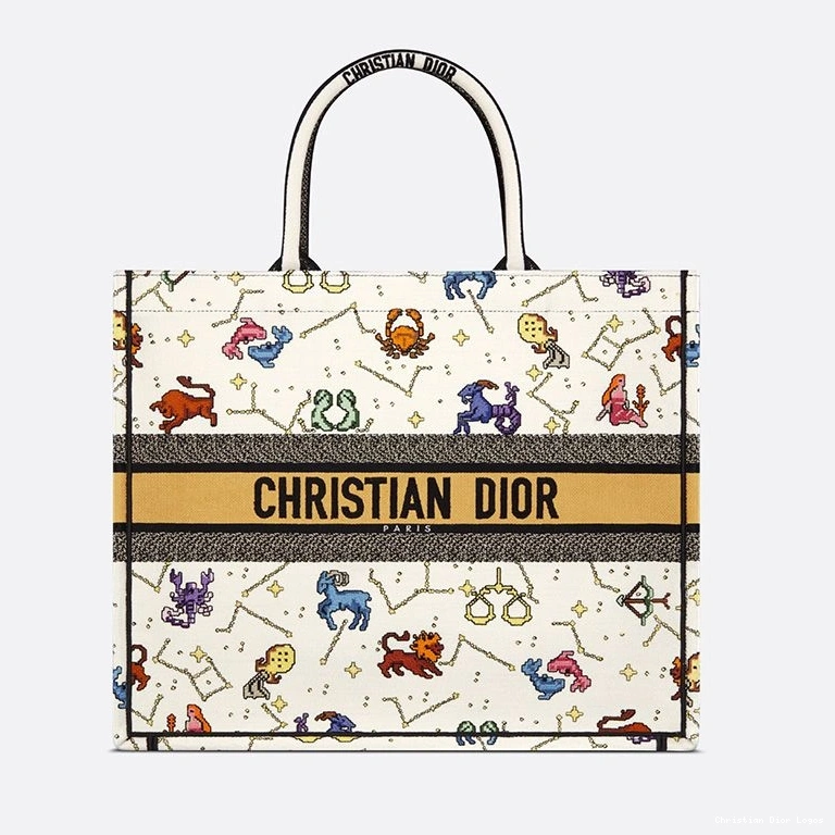 Cheap Pixel Motif Canvas Tote Dior Book Zodiac White 0809 Luxury